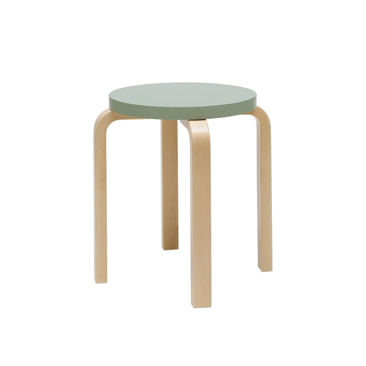 Alvar Aalto Stool E60 - Artek Stools + Benches + Ottomans - Green Lacquered - HORNE