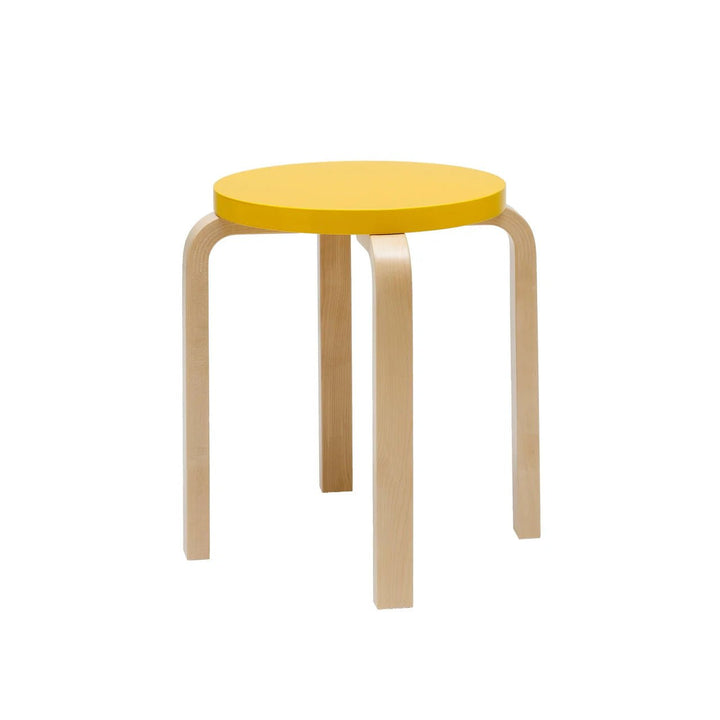 Alvar Aalto Stool E60 - Artek Stools + Benches + Ottomans - Yellow Lacquered - HORNE