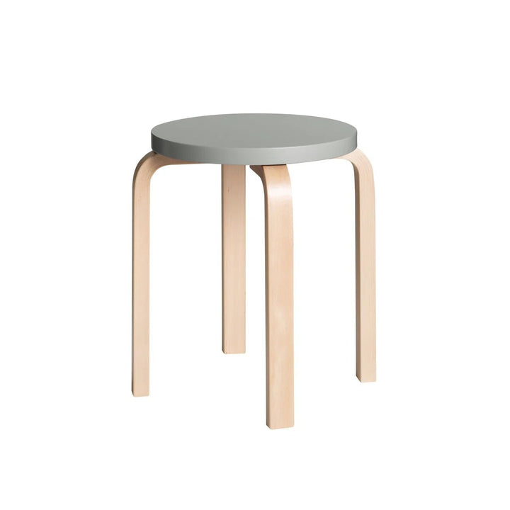 Alvar Aalto Stool E60 - Artek Stools + Benches + Ottomans - Grey Lacquered - HORNE