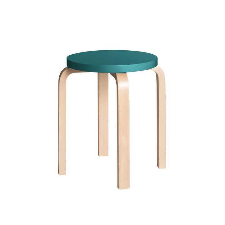 Alvar Aalto Stool E60 - Artek Stools + Benches + Ottomans - Petrol Lacquered - HORNE