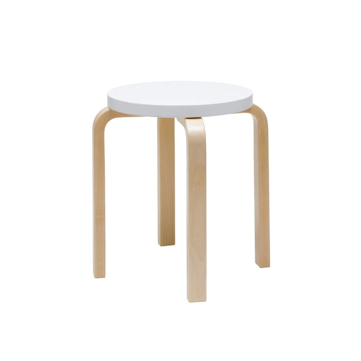 Alvar Aalto Stool E60 - Artek Stools + Benches + Ottomans - White Lacquered - HORNE