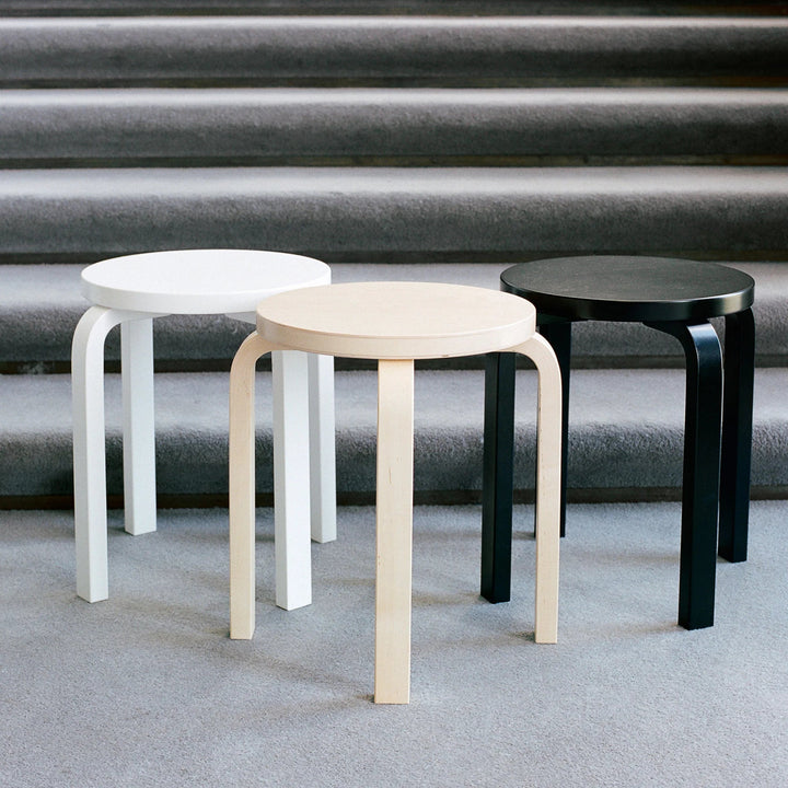 Alvar Aalto Stool E60 - Artek Stools + Benches + Ottomans - Walnut Stained - HORNE