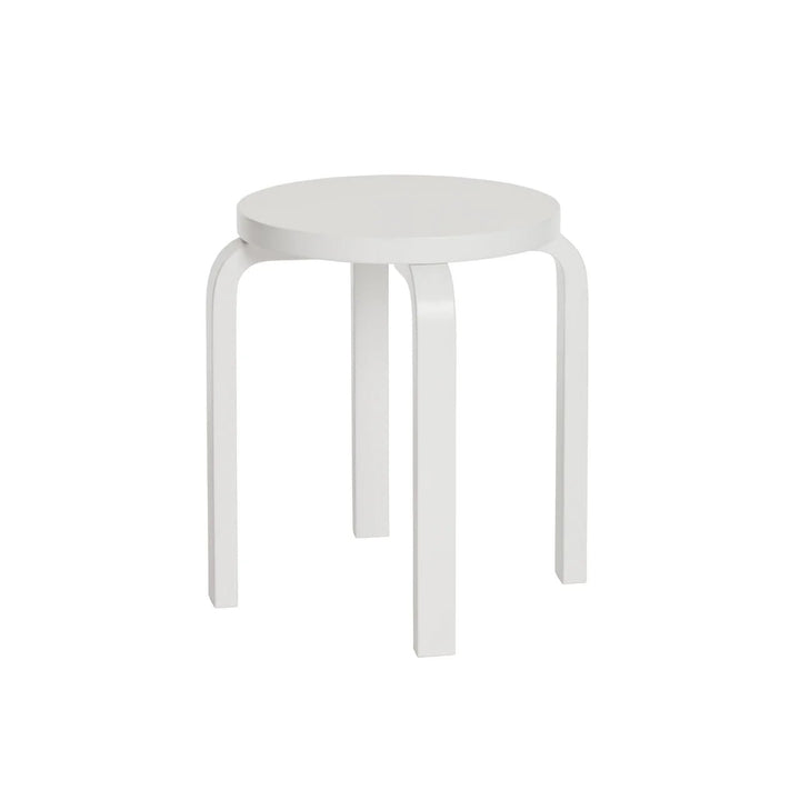 Alvar Aalto Stool E60 - Artek Stools + Benches + Ottomans - Whole White Lacquered - HORNE