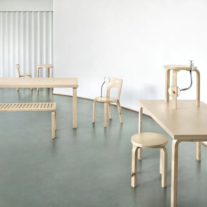 Alvar Aalto Stool E60 - Artek Stools + Benches + Ottomans - Walnut Stained - HORNE