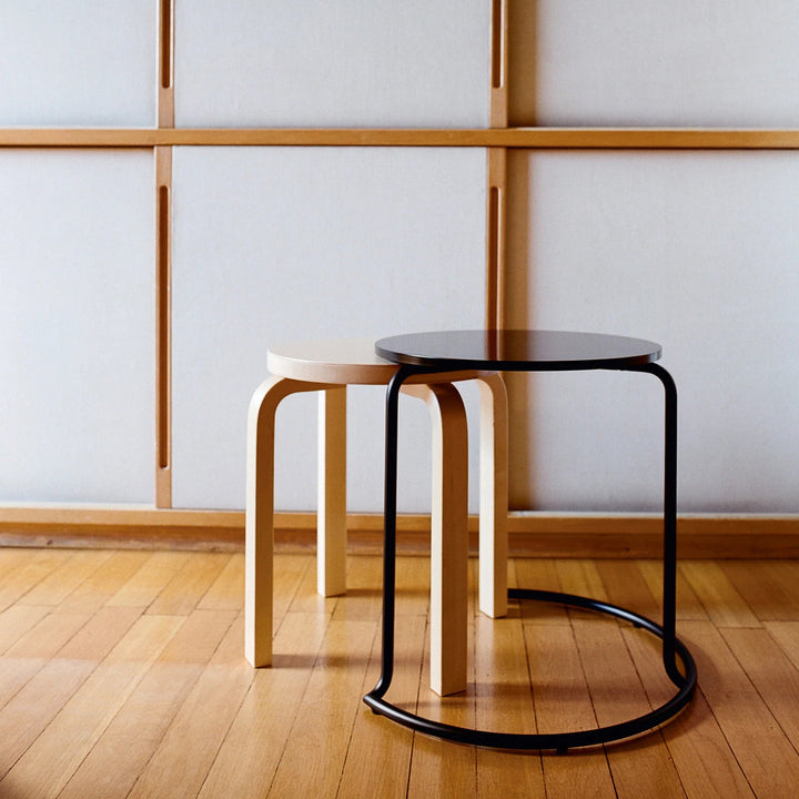 Alvar Aalto Stool E60 - Artek Stools + Benches + Ottomans - Walnut Stained - HORNE