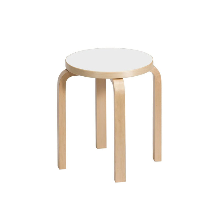 Alvar Aalto Stool E60 - Artek Stools + Benches + Ottomans - White Laminate - HORNE