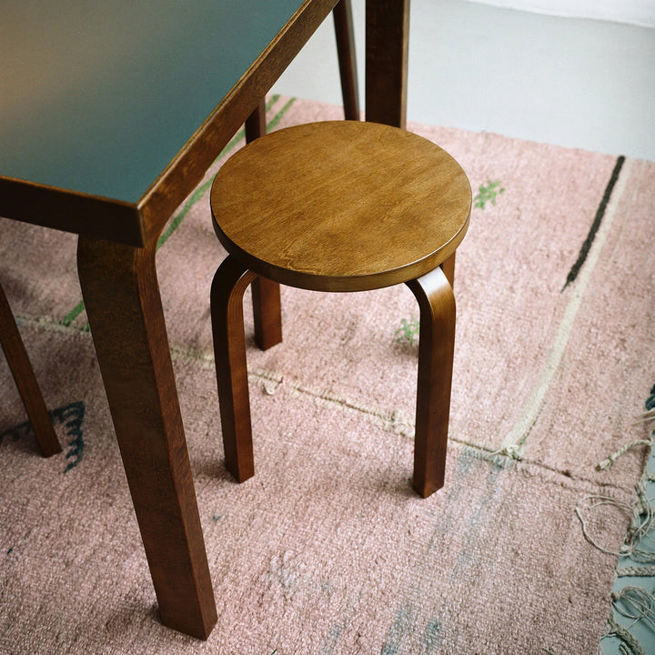 Alvar Aalto Stool E60 - Artek Stools + Benches + Ottomans - Walnut Stained - HORNE