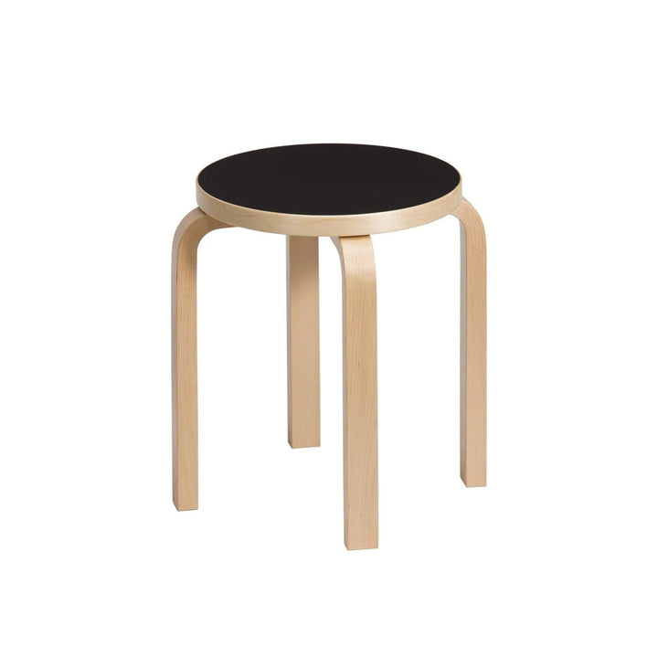 Alvar Aalto Stool E60 - Artek Stools + Benches + Ottomans - Black Linoleum - HORNE