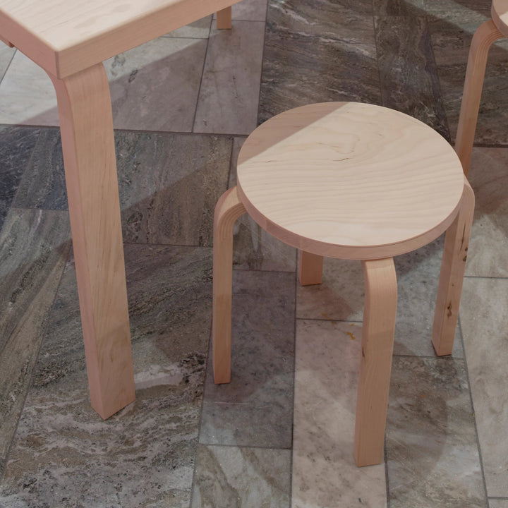 Alvar Aalto Stool E60 - Artek Stools + Benches + Ottomans - Walnut Stained - HORNE