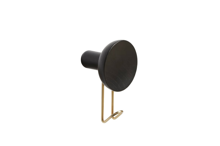 Around Wall Hanger - Large - Woud Hangers & Hooks - Black/Satin brass - HORNE