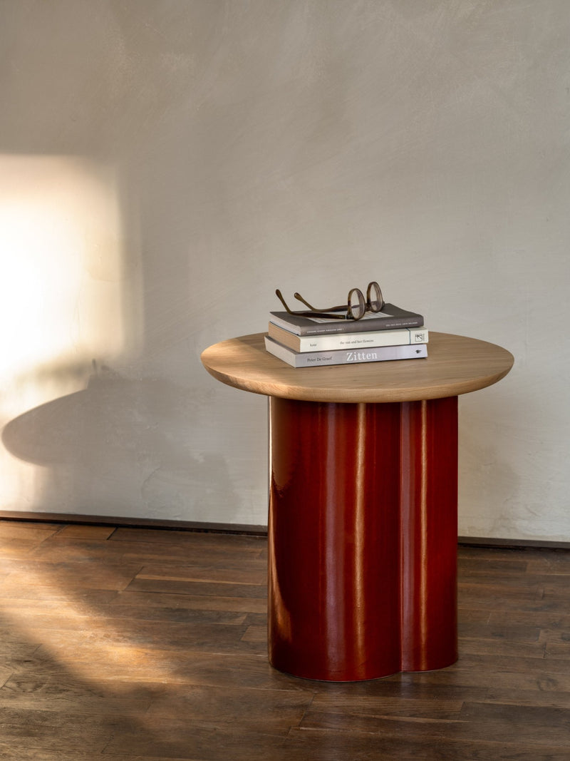 Arvin Side Table - Vincent Sheppard Tables - Natural Oak - Maroon - HORNE