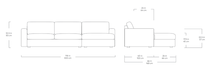 Ashdale Sectional - Gus* Modern - Sofas - Merino Cream - Right Facing - HORNE