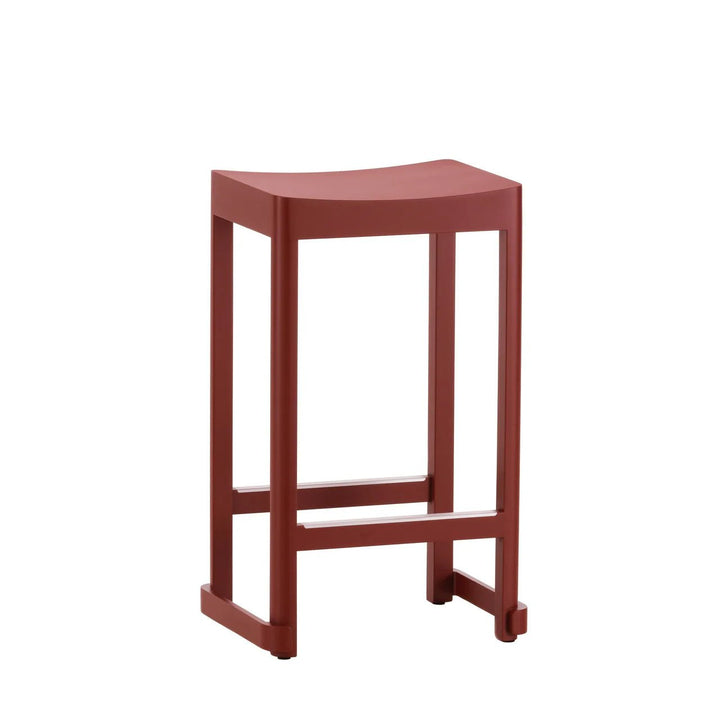 Atelier Bar Stool - Artek Stools + Benches + Ottomans - Counter 25.6" - Dark Red Lacquered - HORNE