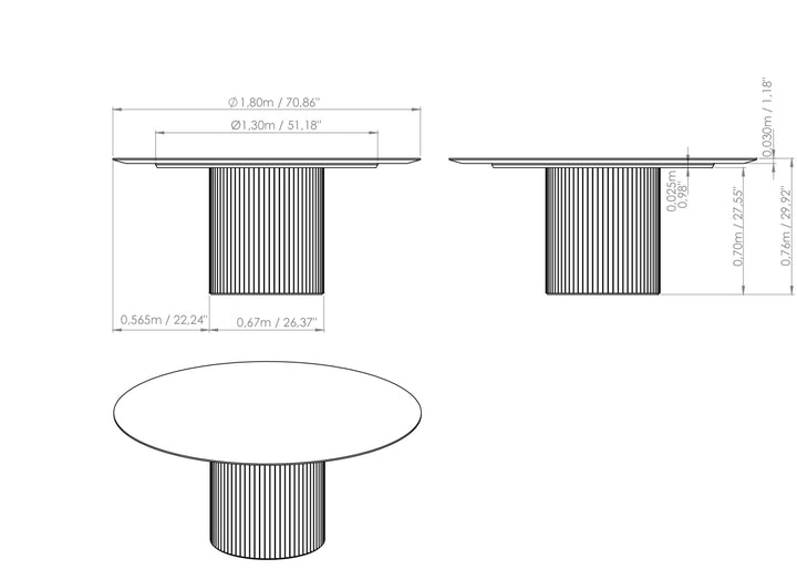 Atenas Round Dining Table - Urbia Tables - Wenge - HORNE
