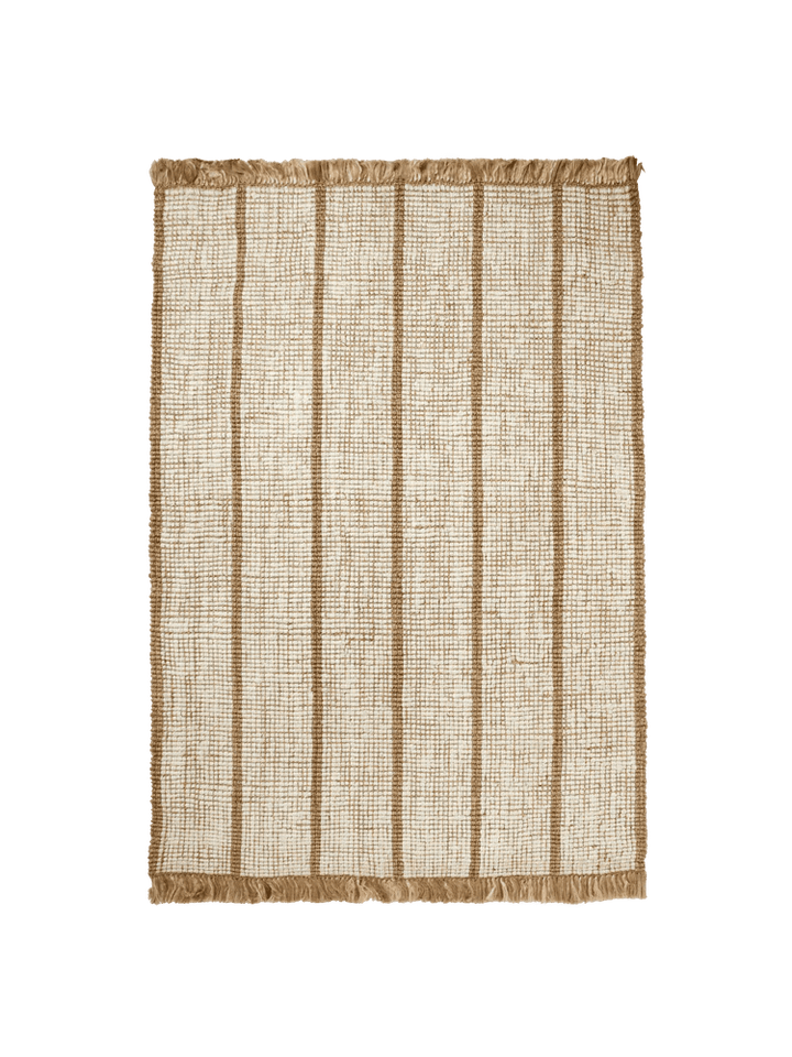 Athens Stripes Rug - Ferm Living Rugs - 94" x 67" - Natural/Off - White - HORNE