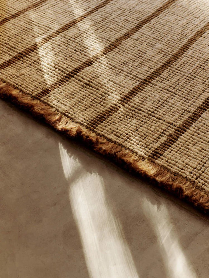 Athens Stripes Rug - Ferm Living Rugs - 118" x 78" - Natural/Off - White - HORNE