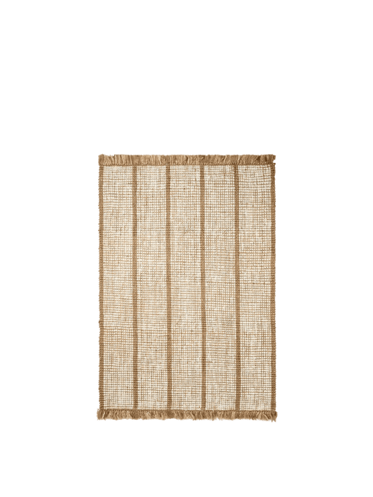 Athens Stripes Rug - Ferm Living Rugs - 78" x 55" - Natural/Off - White - HORNE