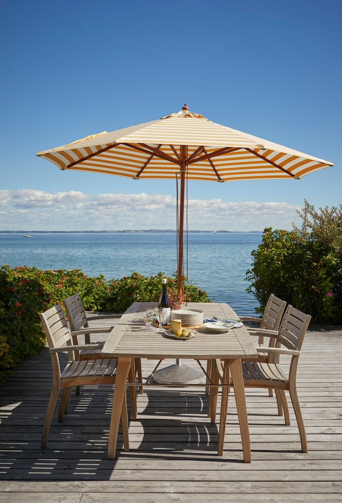 Atlantis Umbrella Ø330 - Round Striped - Skagerak by Fritz Hansen - Outdoor Accessories - Golden Yellow Stripes - HORNE