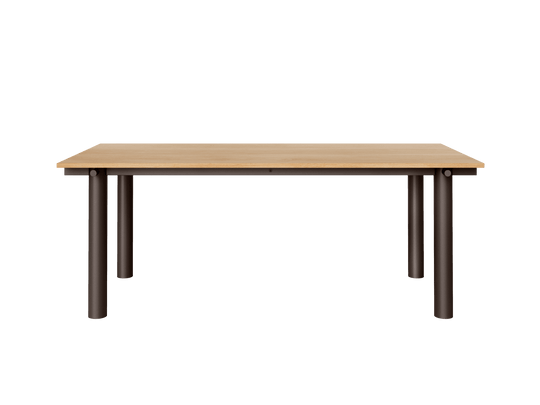 Atura Dining Table - 200 x 90 - Ferm Living Tables - Dark Chocolate/Natural Oak Veneer - HORNE