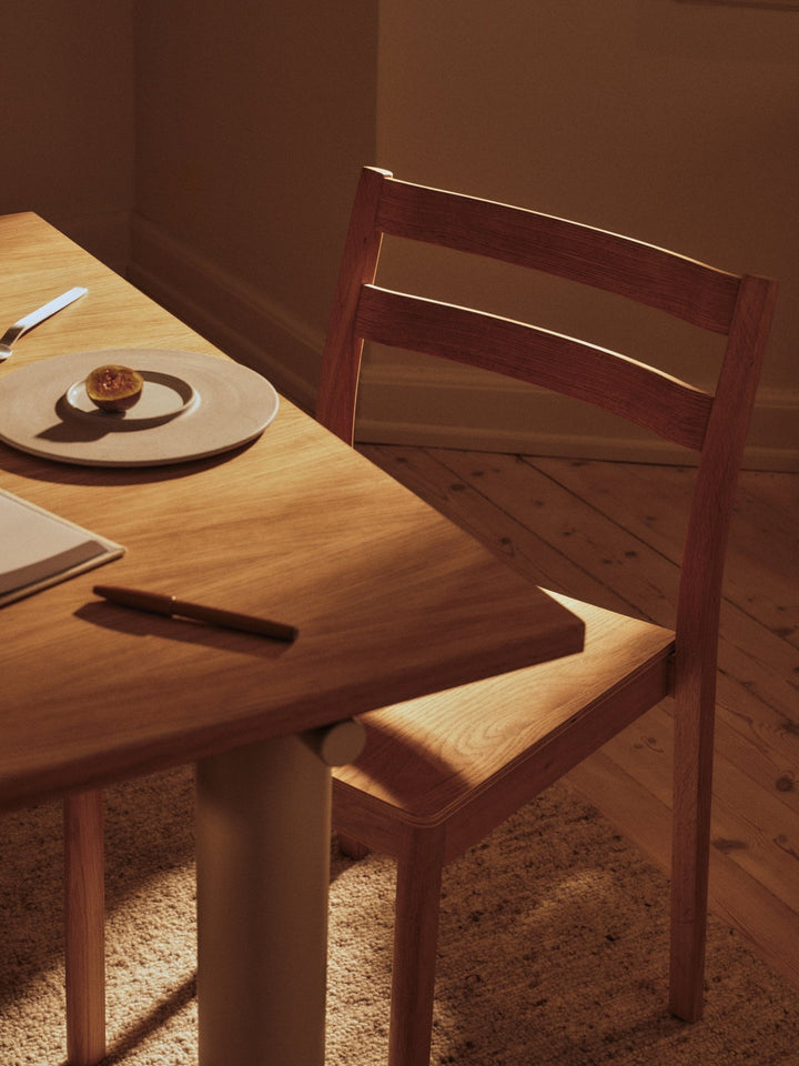 Atura Dining Table - 200 x 90 - Ferm Living Tables - Light Cashmere/Natural Oak Veneer - HORNE
