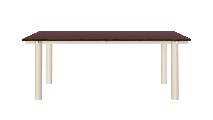 Atura Dining Table - 200 x 90 - Light Cashmere/Burgundy Linoleum - Ferm Living Tables - HORNE
