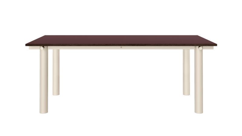 Atura Dining Table - 200 x 90 - Light Cashmere/Burgundy Linoleum - Ferm Living Tables - HORNE