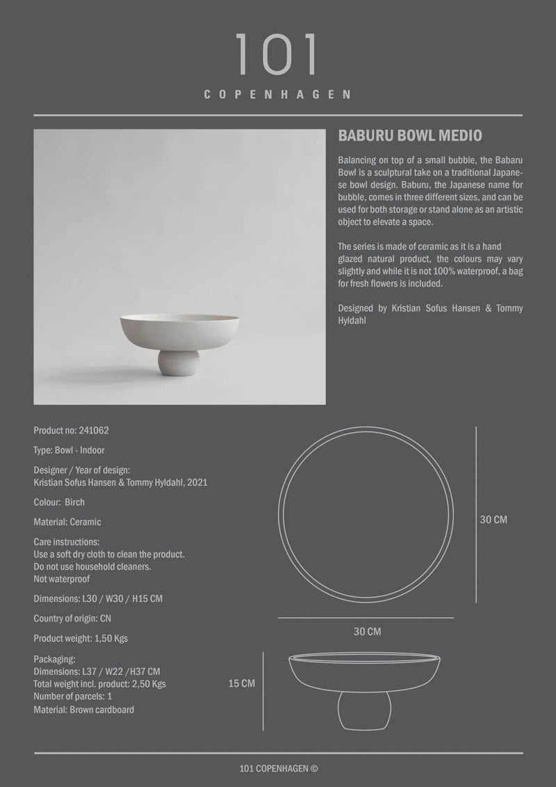 Baburu Bowl - 101 Copenhagen Serveware - Birch - Big - HORNE