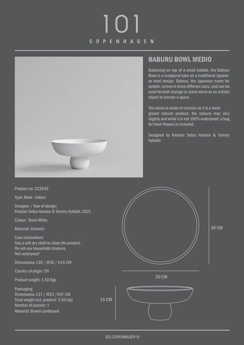 Baburu Bowl - 101 Copenhagen Serveware - Birch - Big - HORNE