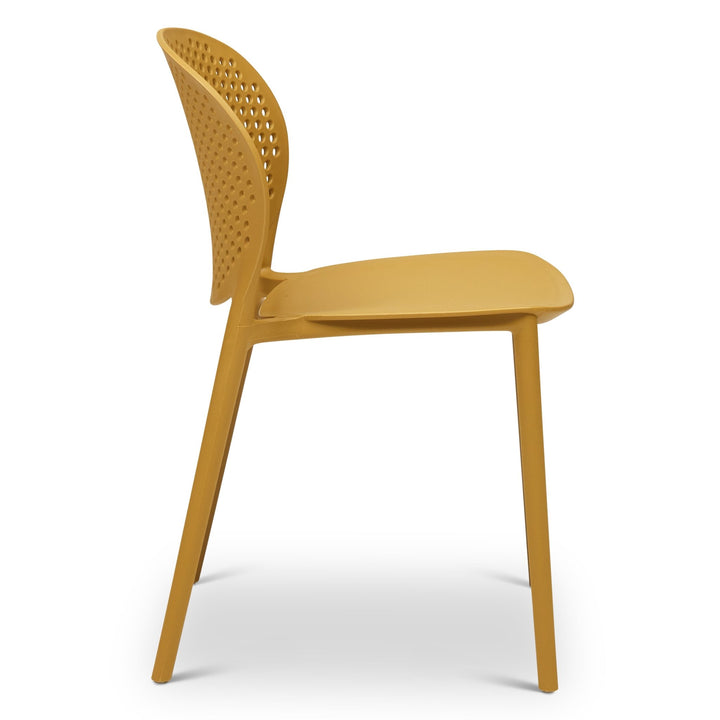 Bailey Outdoor Stacking Chair - Set of 4 - Urbia Chairs - Black Grey - HORNE