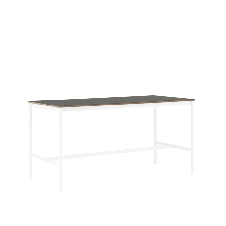 Base High Table 3 - Muuto Table + Task - Black Linoleum Top & White Base - HORNE