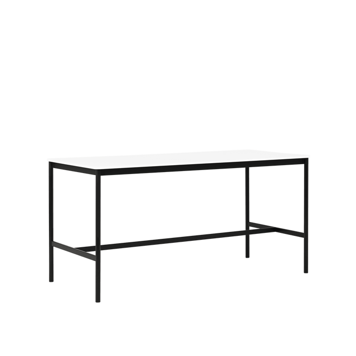 Base High Table 3 - Muuto Table + Task - White Laminate ABS Top & Black Base - HORNE