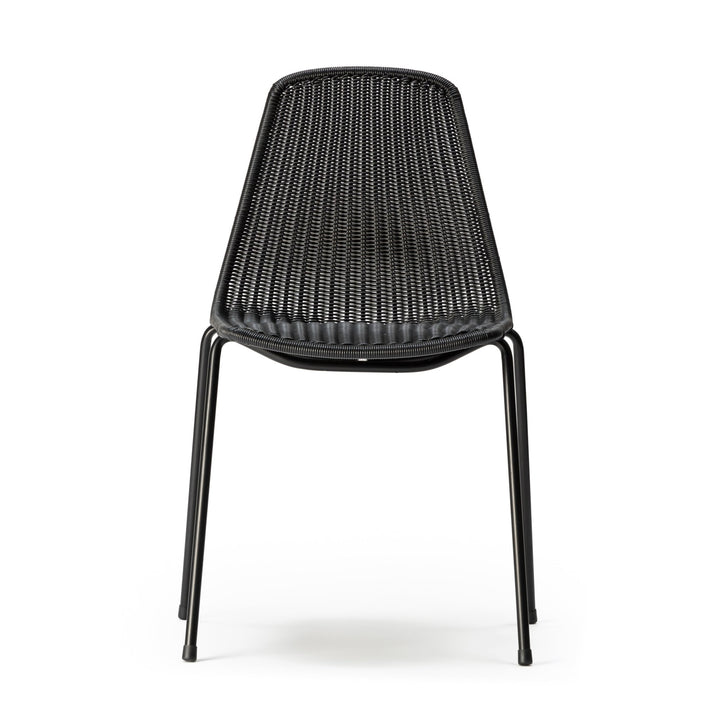 Basket Outdoor Dining Chair - Feelgood Designs - Outdoor Furniture - Wheat Seat/ Black Frame - HORNE