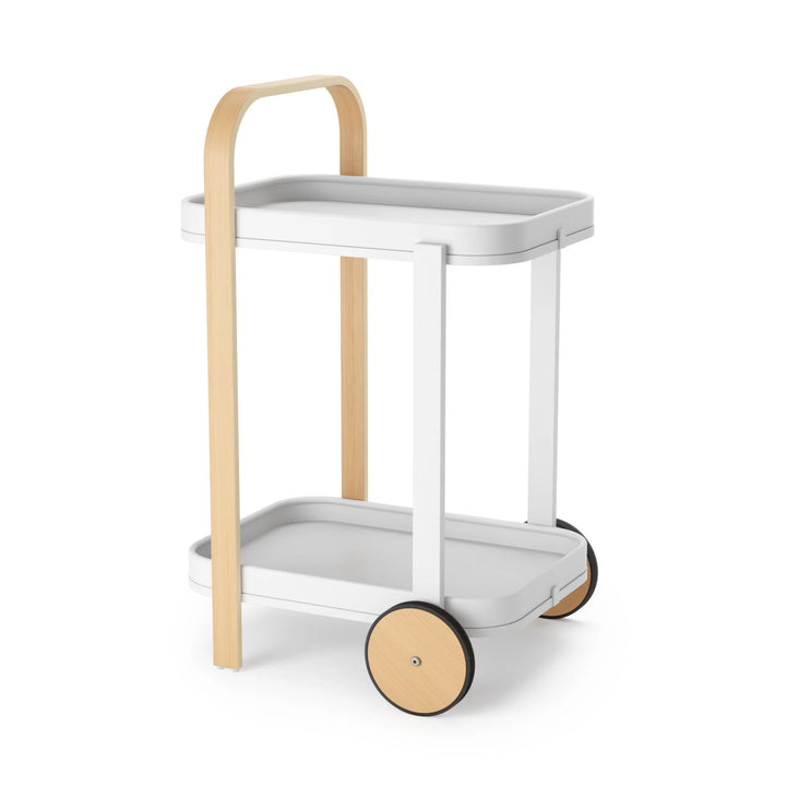 Bellwood Bar & Storage Cart - Umbra Trolleys + Carts - White-Natural - HORNE