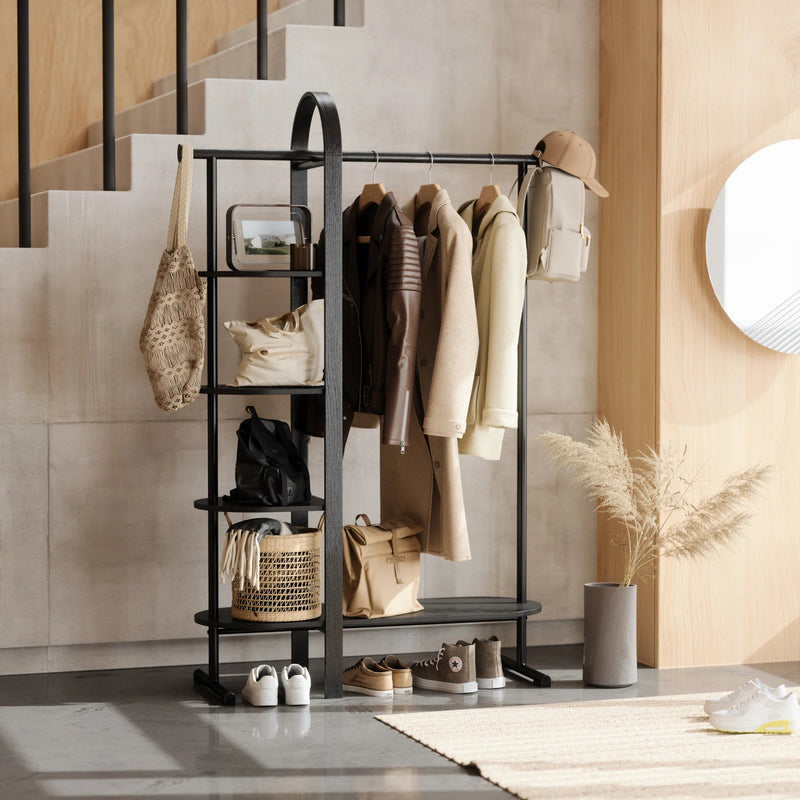 Bellwood Garment Rack - Form & Refine Coat + Key Racks - Black - HORNE