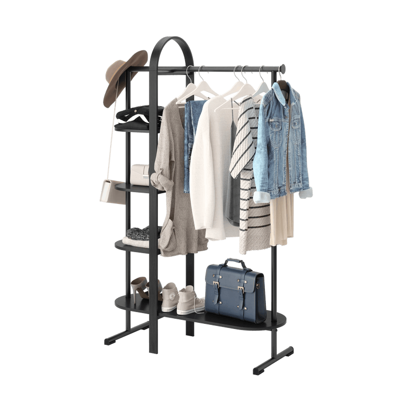 Bellwood Garment Rack - Form & Refine Coat + Key Racks - Black - HORNE