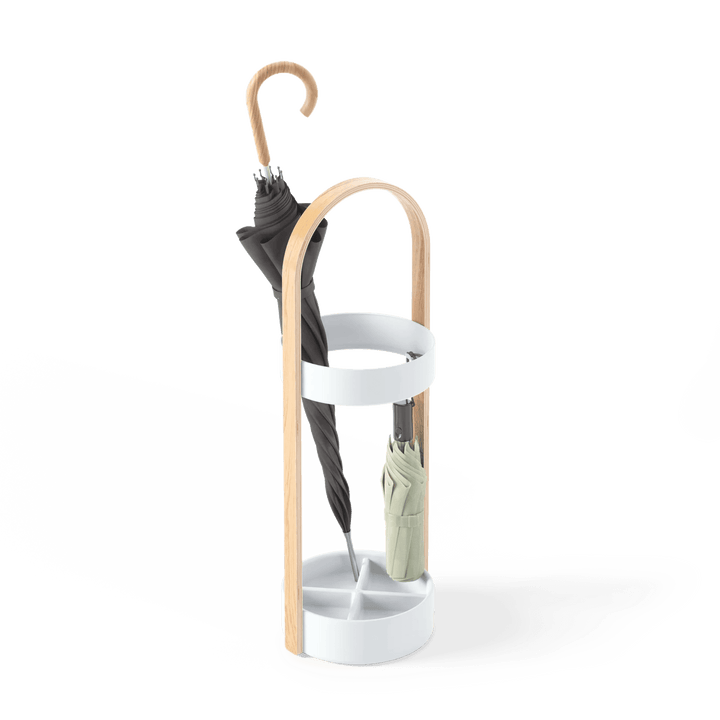 Bellwood Umbrella Stand - Umbra Storage + Organization - White-Natural - HORNE