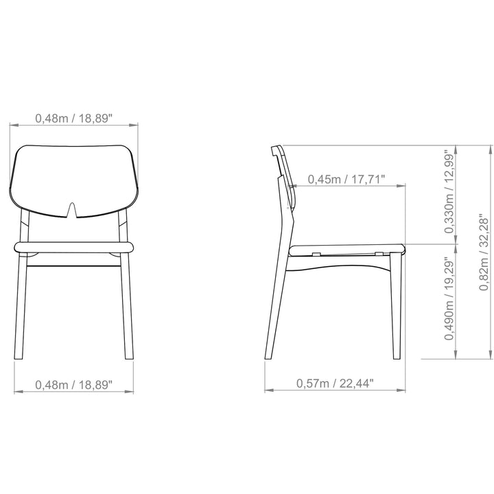 Beth 2.0 Side Chair - Urbia Chairs - Shimmy Cream Nogal - HORNE
