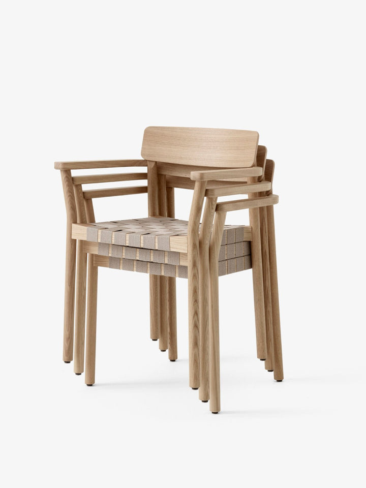 Betty Armchair - Linen Webbing Seat - &Tradition Chairs - Black Lacquered Ash with Black Linen - HORNE