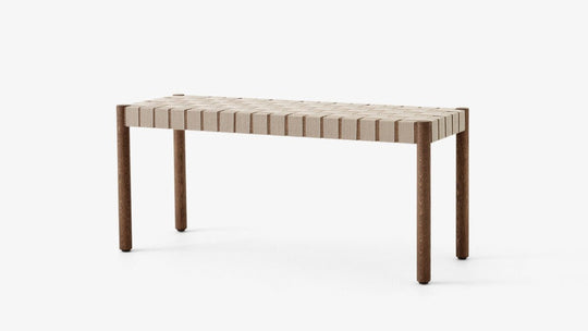 Betty Bench - &Tradition Stools + Benches + Ottomans - Smoked Oiled Oak with Natural Webbing - 41.3" - HORNE