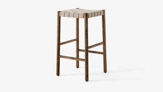 Betty Stool - &Tradition Stools + Benches + Ottomans - Smoked Oiled Oak with Natural Webbing - Counter Stool - HORNE