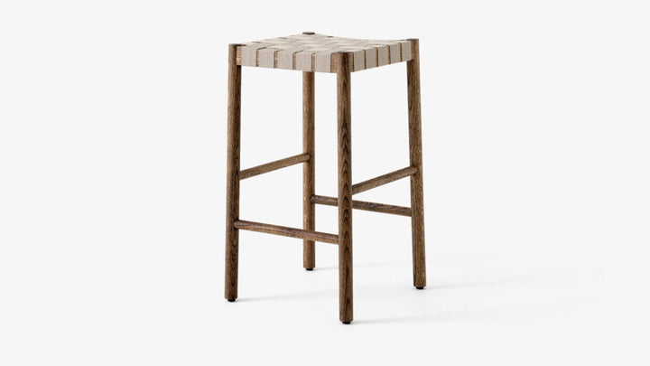 Betty Stool - &Tradition Stools + Benches + Ottomans - Smoked Oiled Oak with Natural Webbing - Counter Stool - HORNE