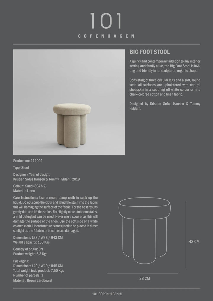 Big Foot Stool - 101 Copenhagen Stools + Benches + Ottomans - Warm Ash (C142) - HORNE