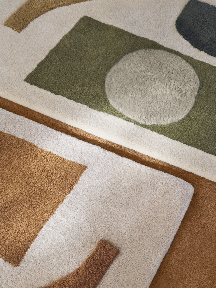 Bloco Tufted Rug - Ferm Living Rugs - Large - Green/Off - White - HORNE