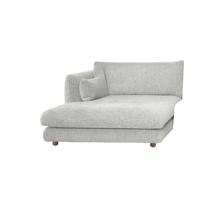 Bloom Chaise Lounge Right Module w/Teak Legs - Cane Line Modular Sofas - Light Grey - Ambience - HORNE
