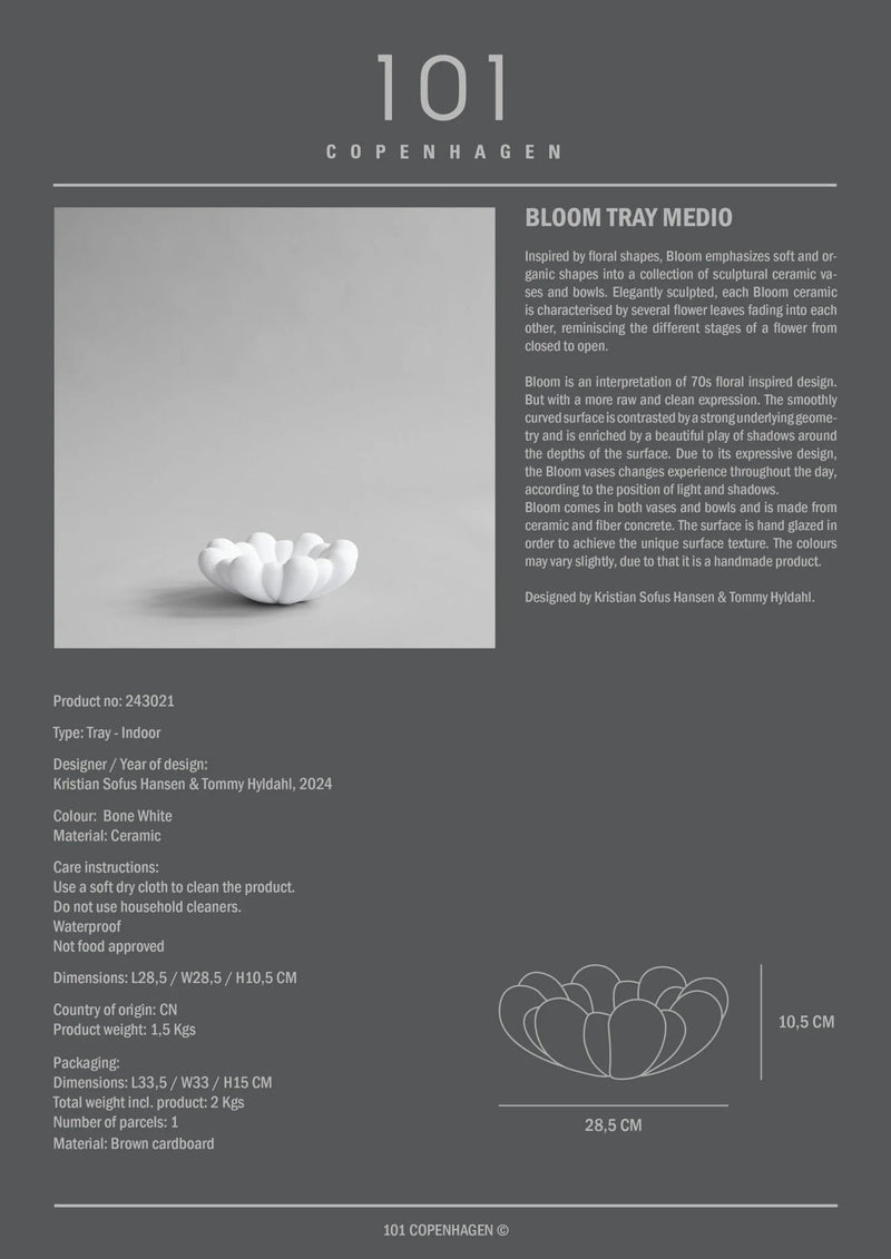Bloom Tray - 101 Copenhagen Storage + Organization - Bone White - Medio - HORNE