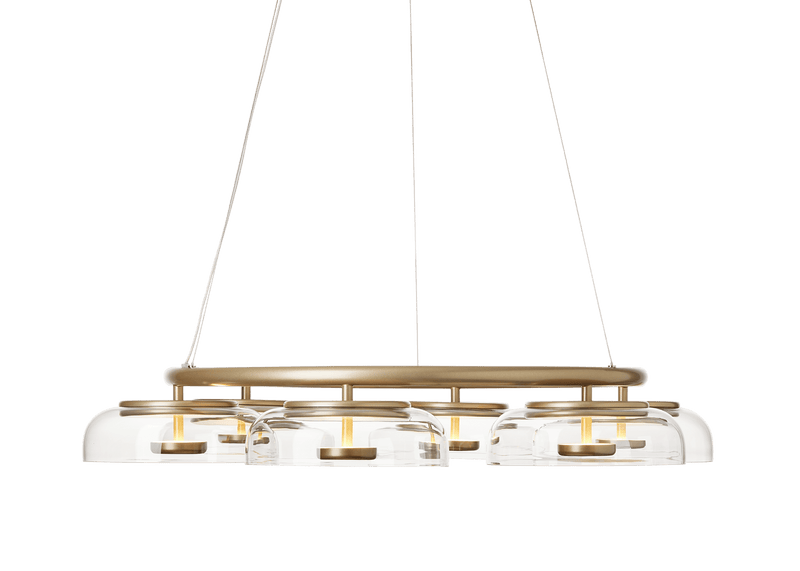 Blossi 6 Chandelier - Nuura Chandeliers - Nordic Gold / Clear - HORNE