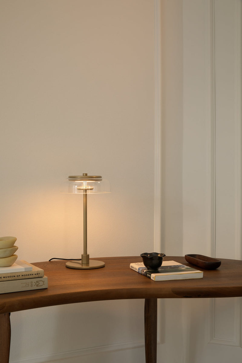 Blossi Table Lamp Small - Nuura Table + Task - Nordic Gold / Clear - HORNE