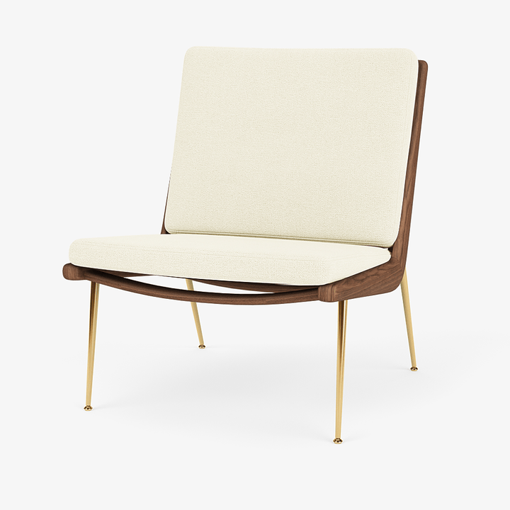 Boomerang Lounge Chair - Oiled Walnut w/ Brass - &Tradition Chairs - Hallingdal 65 0100 - HORNE