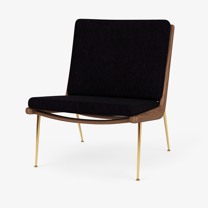 Boomerang Lounge Chair - Oiled Walnut w/ Brass - &Tradition Chairs - Steelcut Quartet 0394 - HORNE