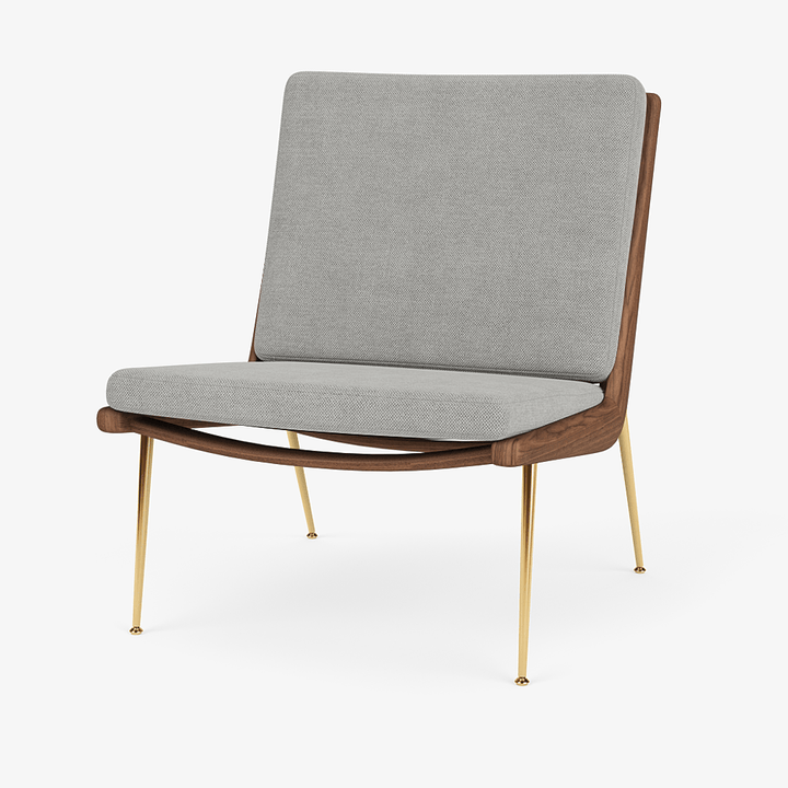 Boomerang Lounge Chair - Oiled Walnut w/ Brass - &Tradition Chairs - Fiord 0151 - HORNE